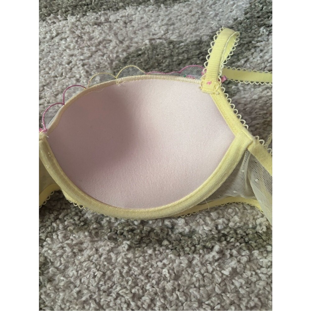 NWT Victoria's Secret PINK Wink Push-Up Balconette Bra Yellow Fruit Lemons 34B - Picture 6 of 13